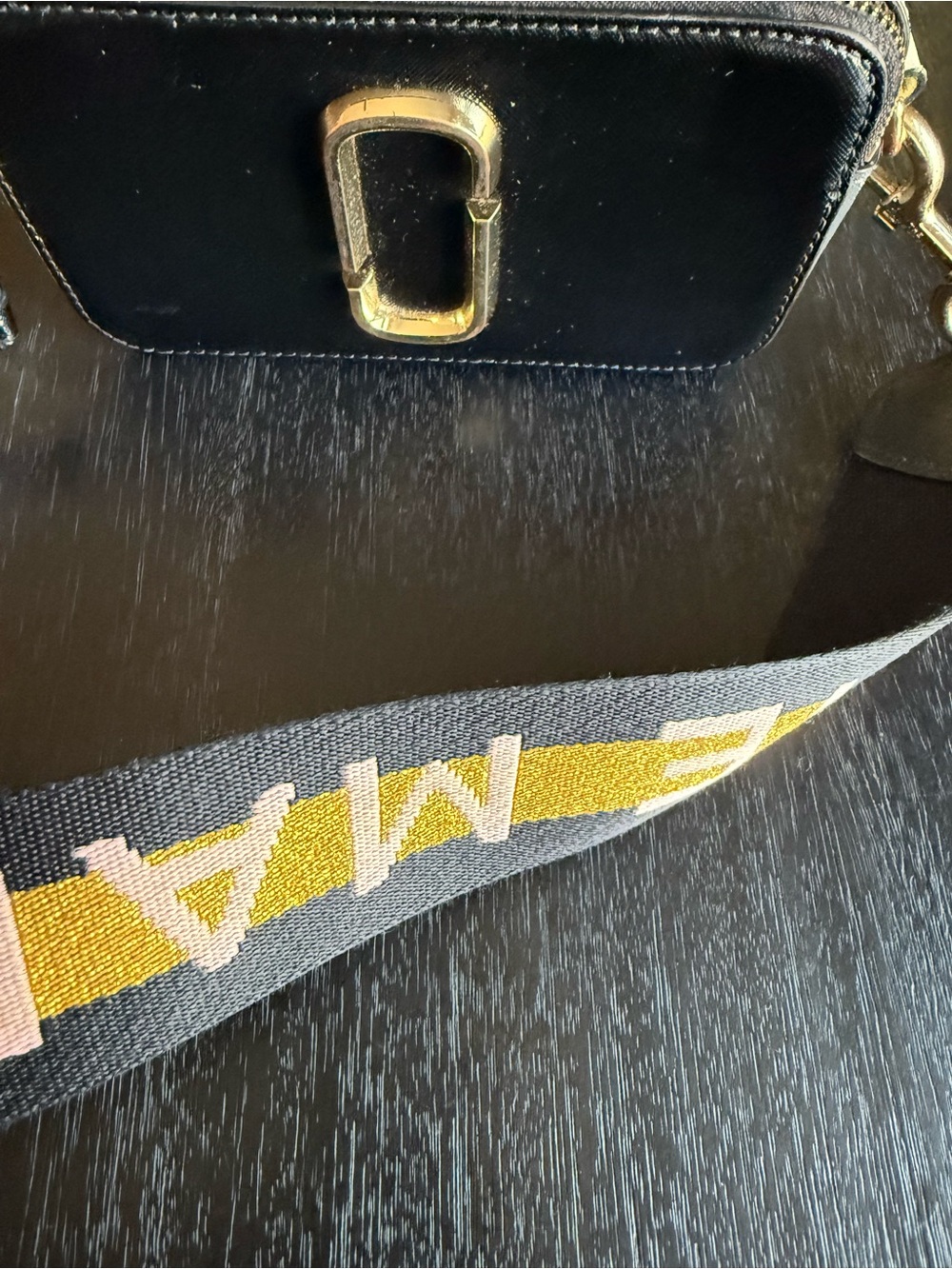 Marc Jacobs Black and White Snapshot Camera Bag with Branded Strap - Picture 6 of 9